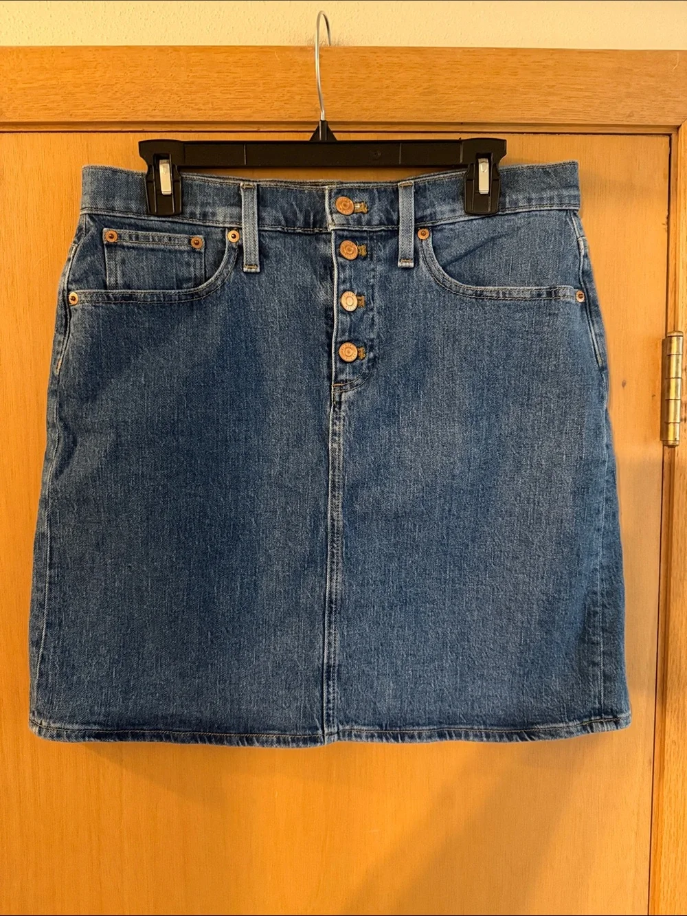 J. Crew Women’s Classic Button-Front Denim Mini Jean Skirt Medium Wash Size 29